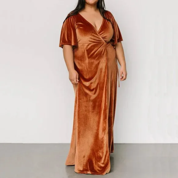 chinese dress ladies Velvet Multiway Infinity Dress in Copper For Sale - Bridesmaids Dresses main image 0